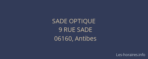 SADE OPTIQUE