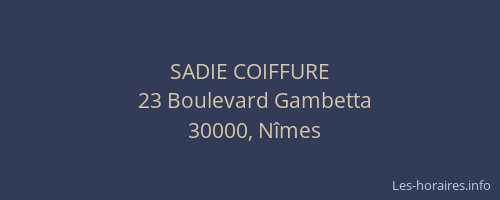 SADIE COIFFURE
