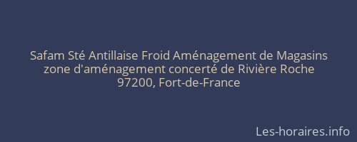 Safam Sté Antillaise Froid Aménagement de Magasins