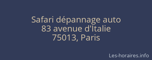 Safari dépannage auto