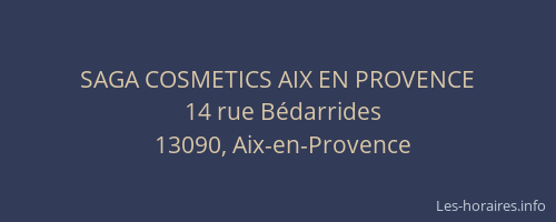 SAGA COSMETICS AIX EN PROVENCE