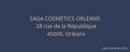 SAGA COSMETICS ORLEANS