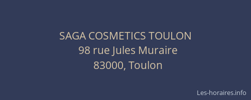 SAGA COSMETICS TOULON