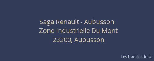 Saga Renault - Aubusson