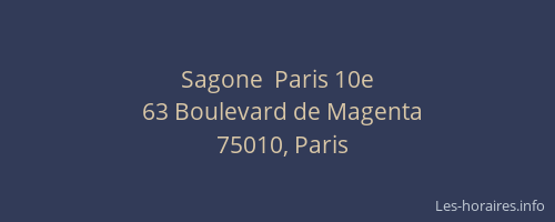 Sagone  Paris 10e