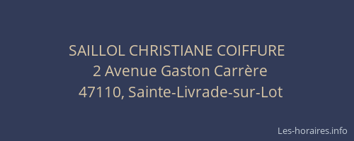 SAILLOL CHRISTIANE COIFFURE