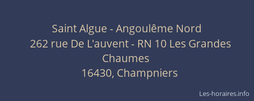 Saint Algue - Angoul&ecirc;me Nord