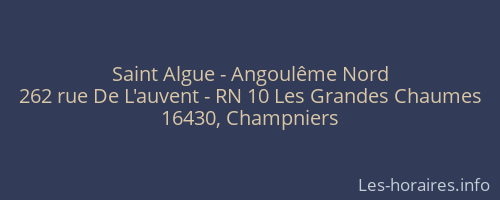 Saint Algue - Angoulême Nord