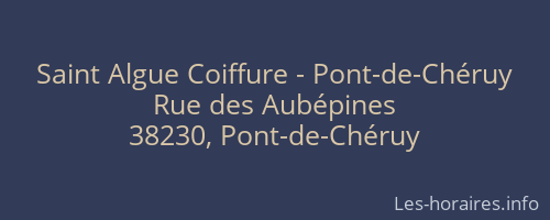 Saint Algue Coiffure - Pont-de-Chéruy