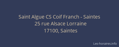 Saint Algue CS Coif Franch - Saintes