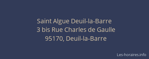 Saint Algue Deuil-la-Barre
