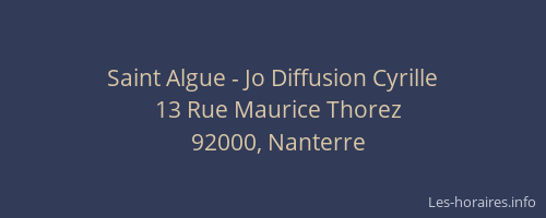Saint Algue - Jo Diffusion Cyrille