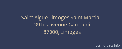 Saint Algue Limoges Saint Martial