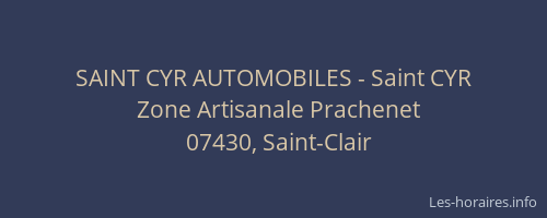 SAINT CYR AUTOMOBILES - Saint CYR
