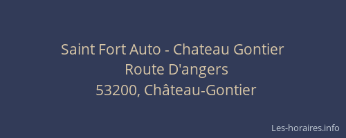 Saint Fort Auto - Chateau Gontier