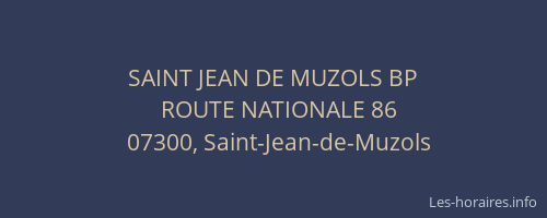 SAINT JEAN DE MUZOLS BP