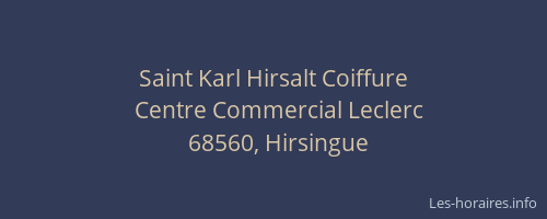 Saint Karl Hirsalt Coiffure