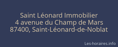 Saint L&eacute;onard Immobilier