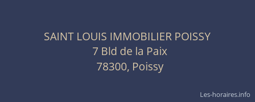 SAINT LOUIS IMMOBILIER POISSY