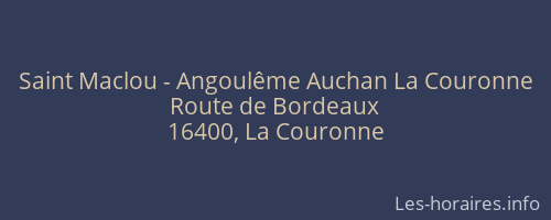 Saint Maclou - Angoulême Auchan La Couronne