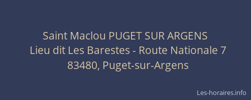 Saint Maclou PUGET SUR ARGENS