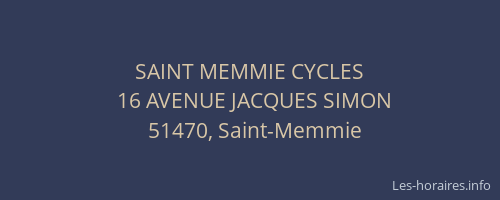 SAINT MEMMIE CYCLES