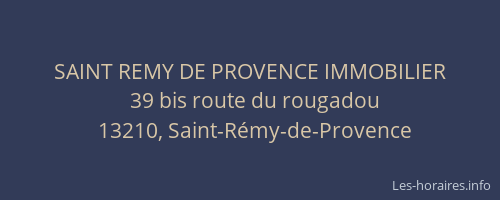 SAINT REMY DE PROVENCE IMMOBILIER