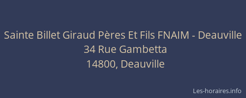 Sainte Billet Giraud P&egrave;res Et Fils FNAIM - Deauville