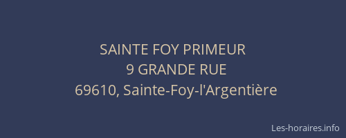 SAINTE FOY PRIMEUR