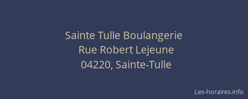 Sainte Tulle Boulangerie