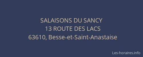 SALAISONS DU SANCY