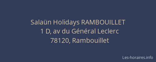 Sala&uuml;n Holidays RAMBOUILLET