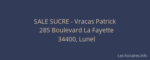SALE SUCRE - Vracas Patrick