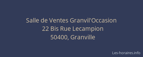 Salle de Ventes Granvil'Occasion