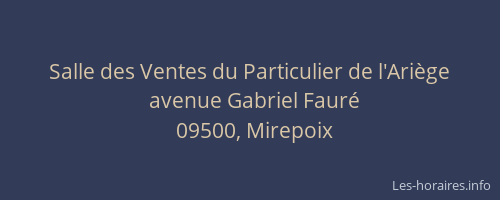 Salle des Ventes du Particulier de l'Ariège