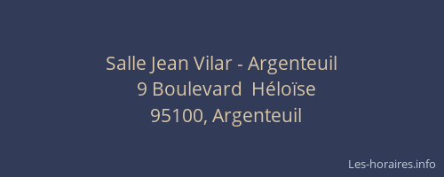Salle Jean Vilar - Argenteuil