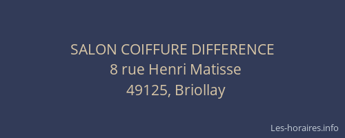 SALON COIFFURE DIFFERENCE
