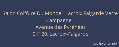 Salon Coiffure Du Monde - Lacroix Falgarde Verte Campagne
