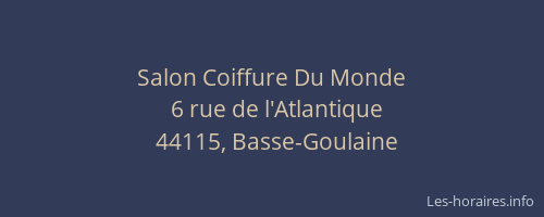Salon Coiffure Du Monde