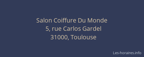 Salon Coiffure Du Monde