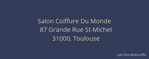 Salon Coiffure Du Monde