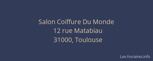 Salon Coiffure Du Monde