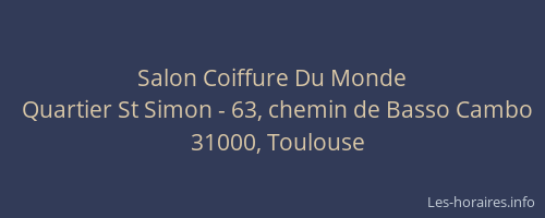Salon Coiffure Du Monde