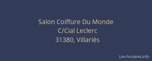 Salon Coiffure Du Monde