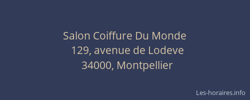 Salon Coiffure Du Monde