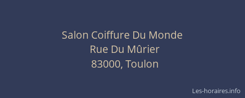 Salon Coiffure Du Monde