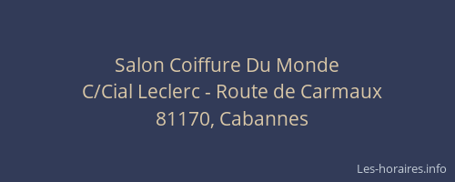 Salon Coiffure Du Monde