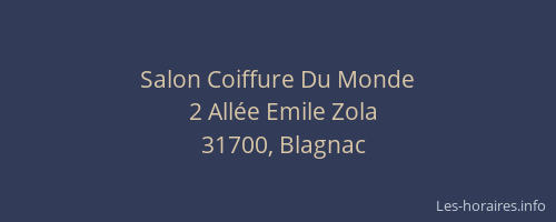 Salon Coiffure Du Monde