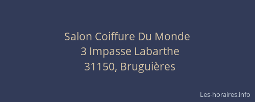 Salon Coiffure Du Monde