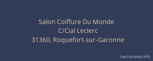 Salon Coiffure Du Monde